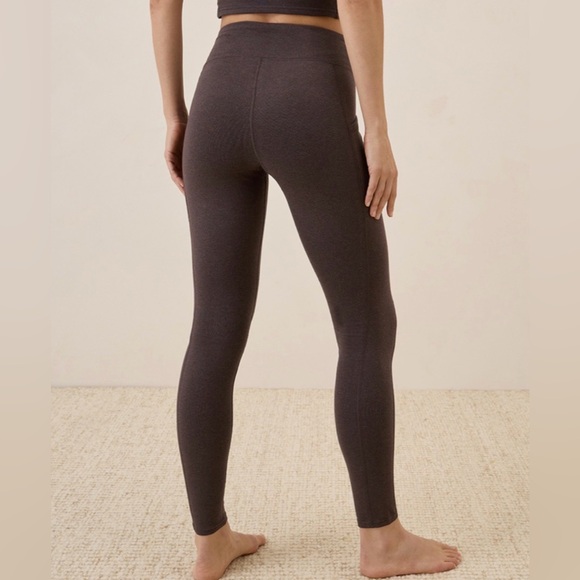 Pact Organic On The Go-To Pocket Legging Chocolate Heather Size Large - Picture 3 of 9